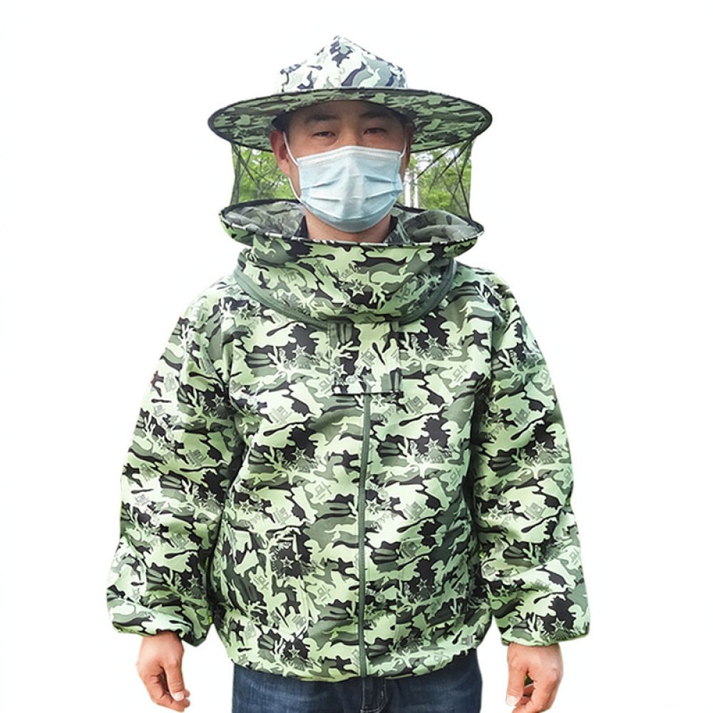 Agriculture Farming Hats - Tarnfarben-Imkerei-Schutzjacke, atmungsaktiver Netzanzug, Schutzvorrichtung für Imkerei,