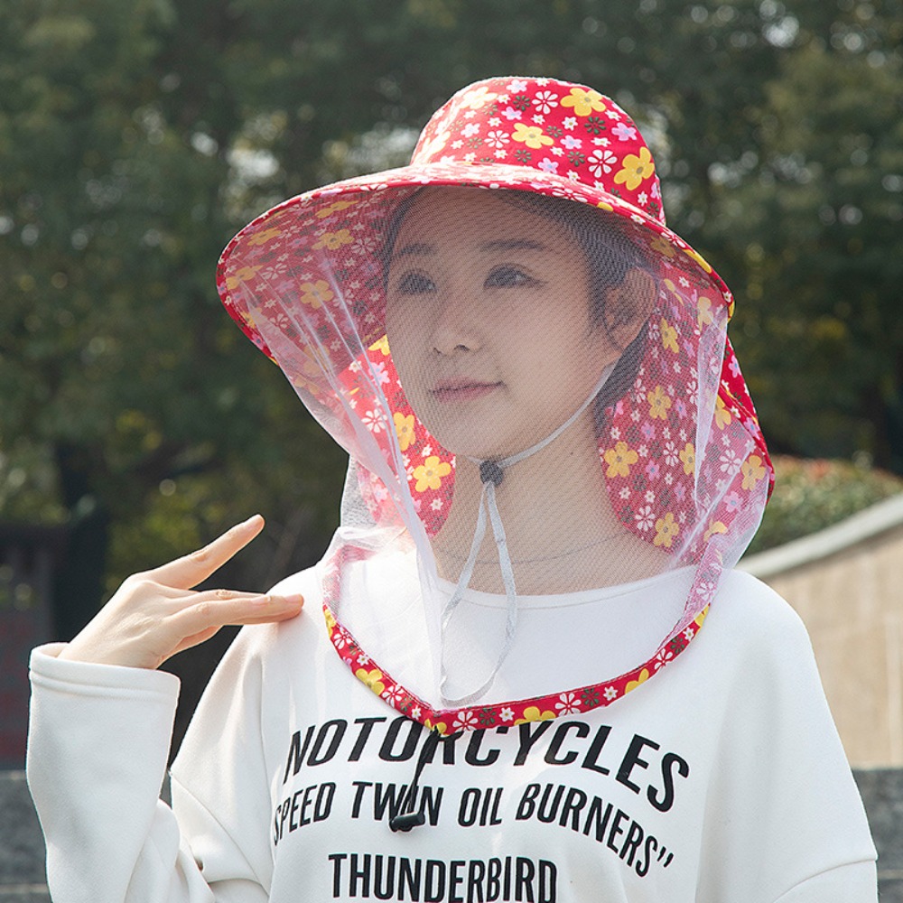 Agriculture Farming Hats - Bedruckter Bienen- und Mückenschutzhut Sonnenschutz-Gesichtsmaske Netz-Tee-Pflückhut