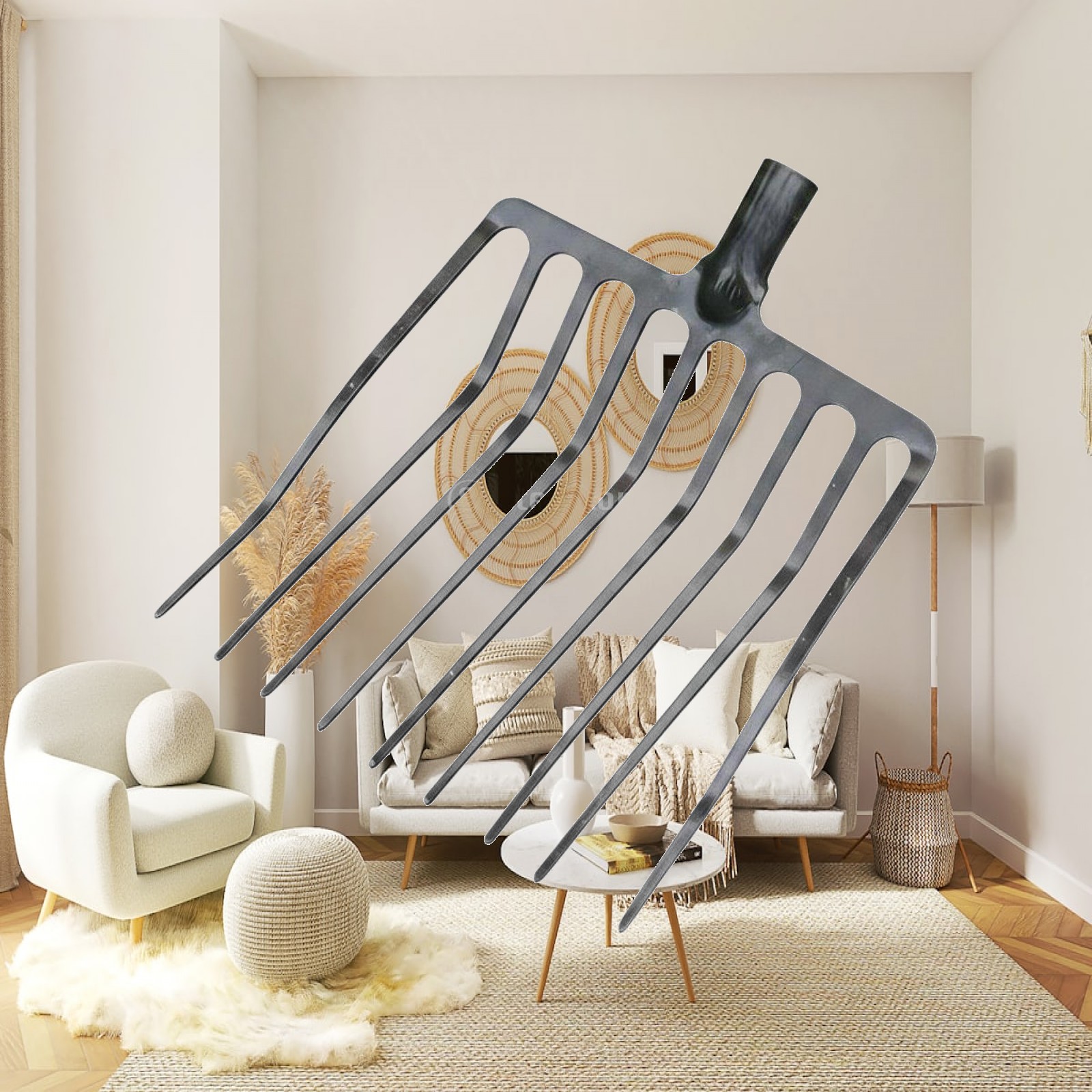 Farming Agriculture Tools - Einteilige Landwirtschafts-Gabel mit Mehrfachzinken, Langlebiges Feldwerkzeug